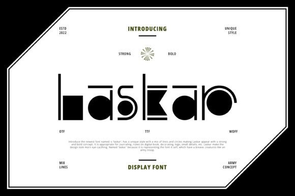 Laskar Font for Handmade and Commercial Craft Projects