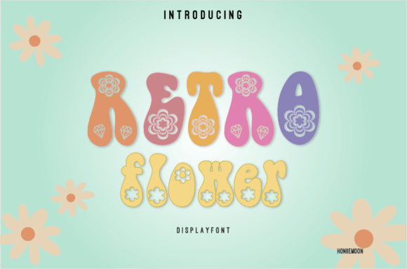 Retro Flower Font for Web Design Projects